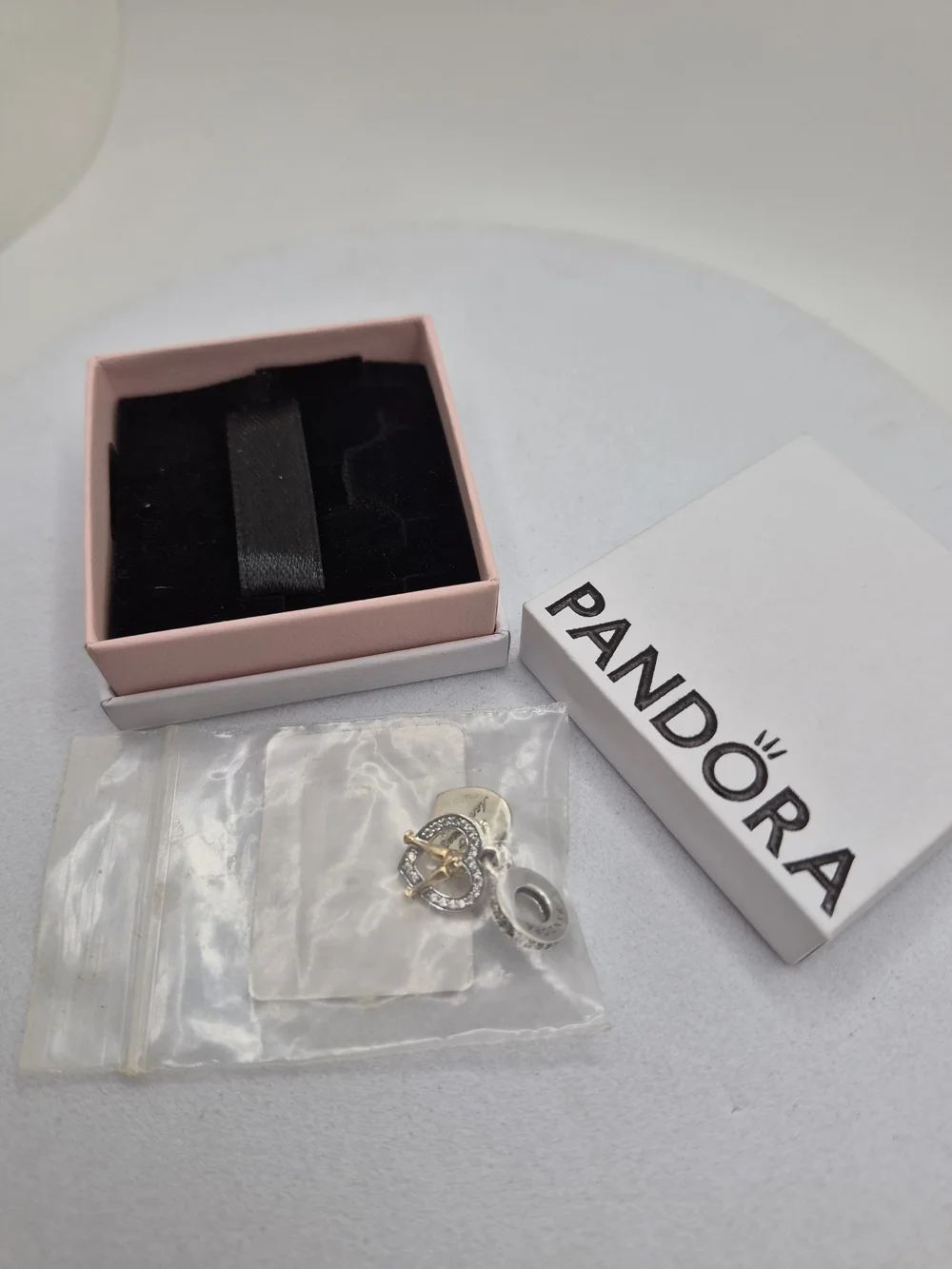 Pandora Two-tone Happy Anniversary Dangle Charm14k gold, Sterling silver